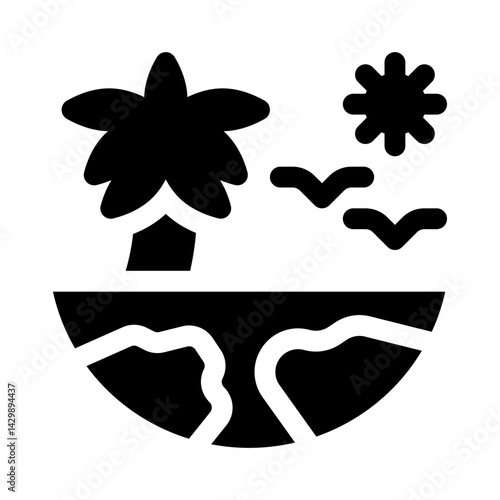 Tropical island glyph icon