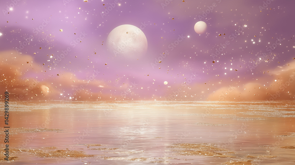 Fototapeta premium a magical fantasy space background with soft pastel nebula clouds