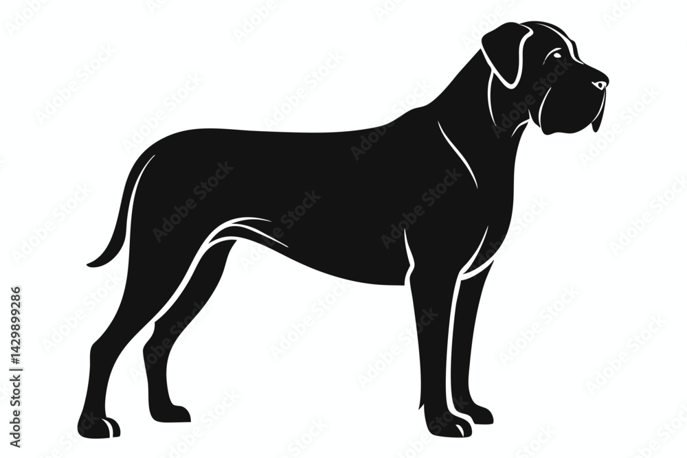 Obraz premium mastiff sihouette black vector