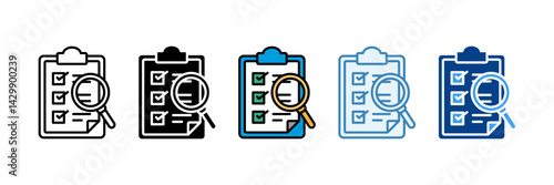 Inspection  Icon Set Multiple Style Collection
