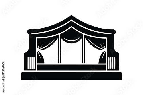 Classic theater stage icon silhouette