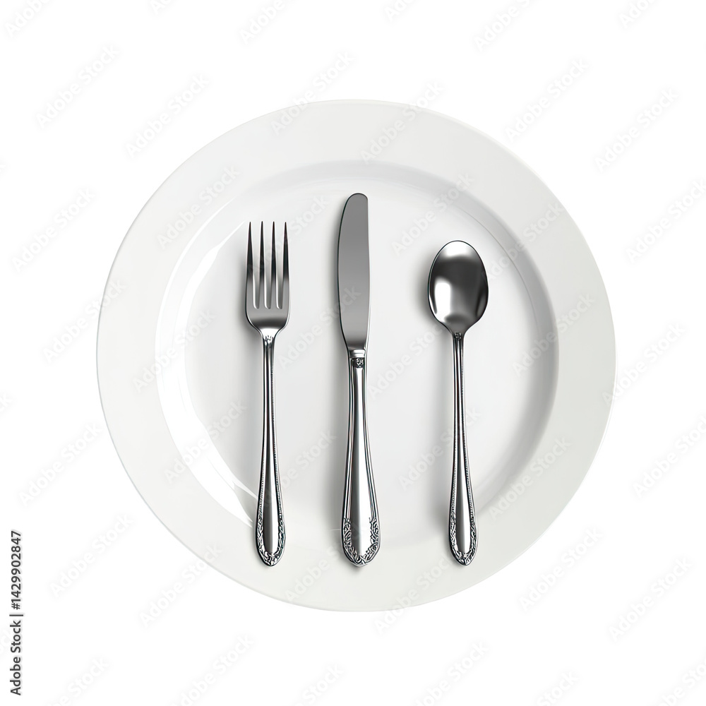 Empty plate with utensils Empty plate with utensils