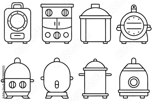 Autoclaves Industrial Tool Line Art
