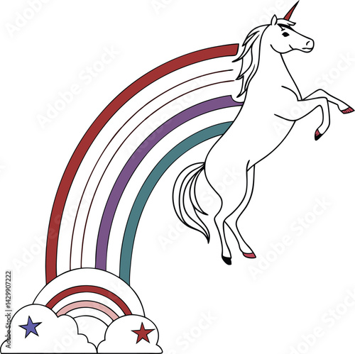 Rainbow vector for nursery wall