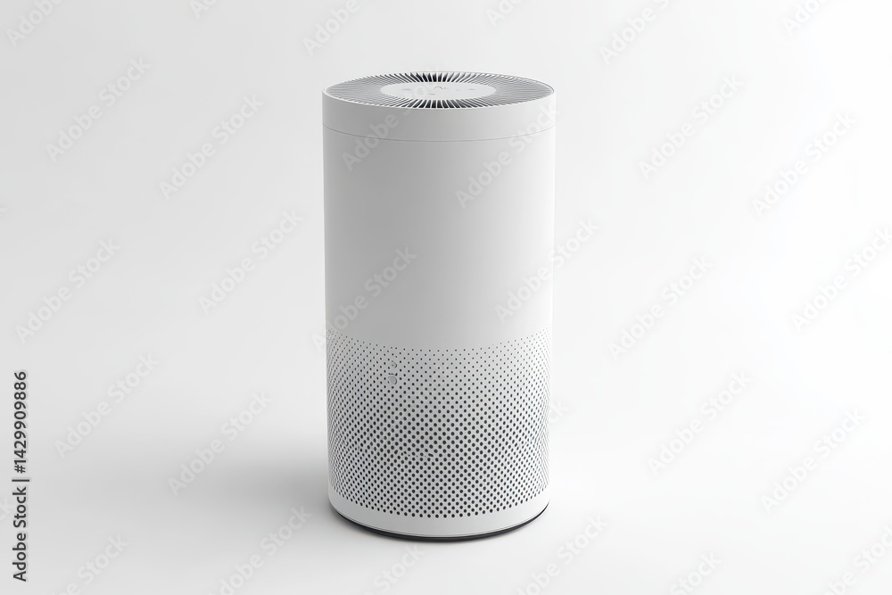 Modern, cylindrical air purifier design showcasing clean lines. Modern, cylindrical air purifier design showcasing clean lines.