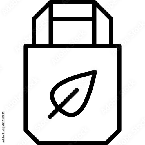 eco bag icon illustration design with outline