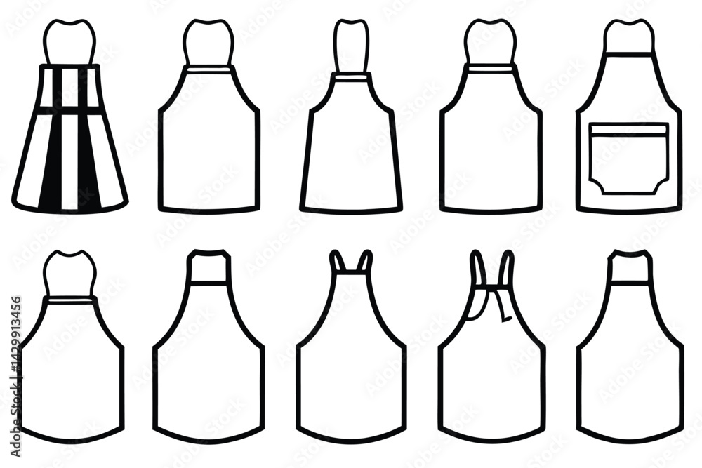 Fototapeta premium Aprons crafted for everyday joy Line art