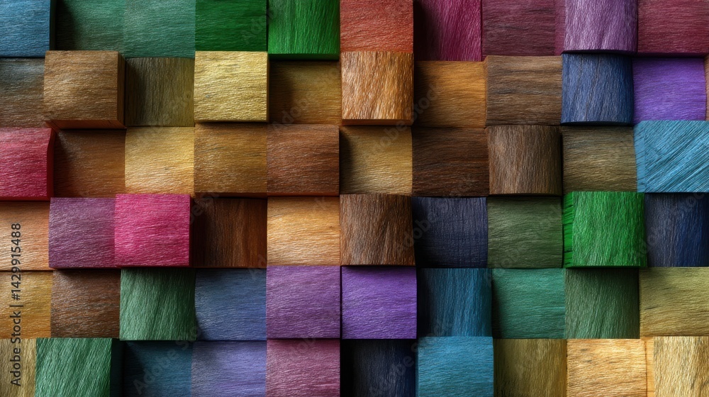 Fototapeta premium A colorful image of blocks with different colors and sizes
