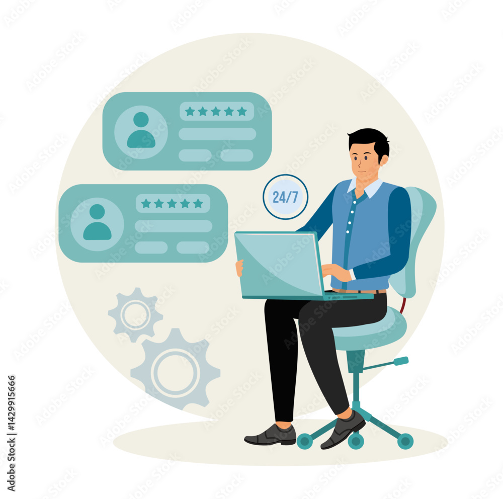 24 hours call center concept. 24 hours call center concept.