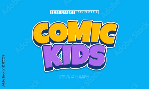 Playful Comic Kids editable text effect for fun and joyful themes.
