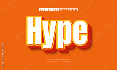 Trendy modern hype 3D editable text effect for bold visual design.