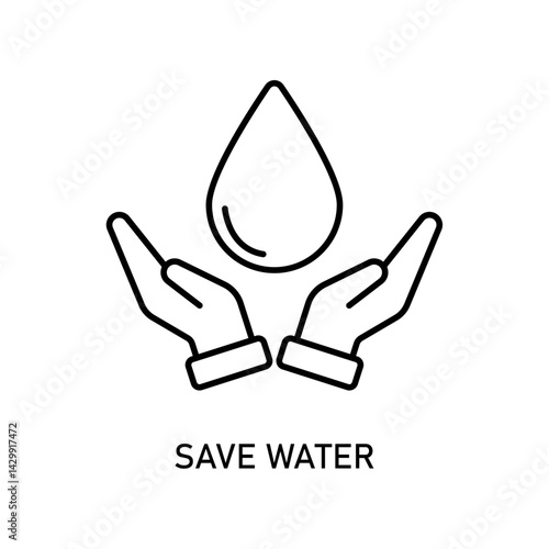 Icon a save water, isolated against a clean background.