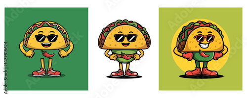 Cool Taco Characters – Fun Cartoon Food with Sunglasses
