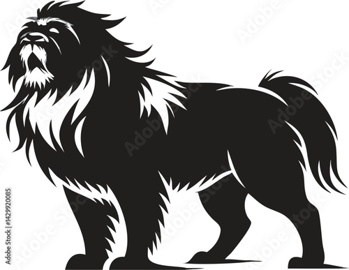 Canine Silhouette Tibetan Mastiff Illustration