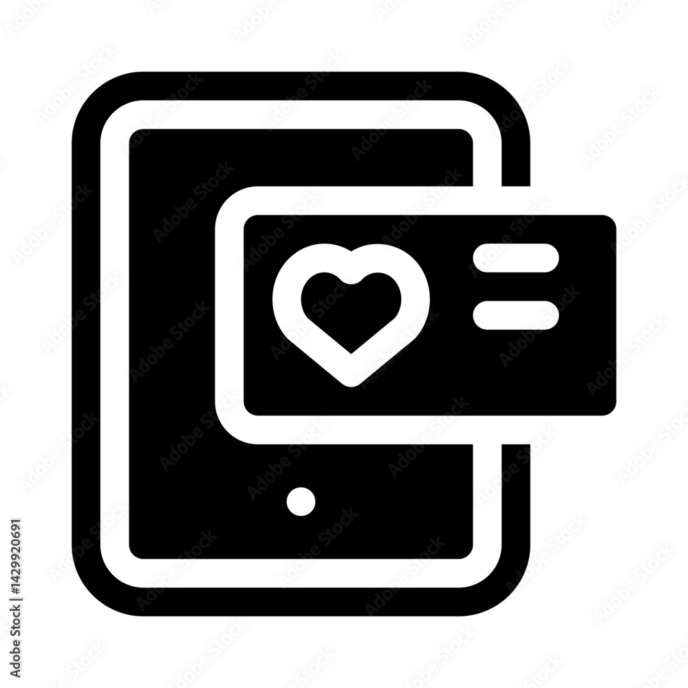 Digital Invitation glyph icon Digital Invitation glyph icon