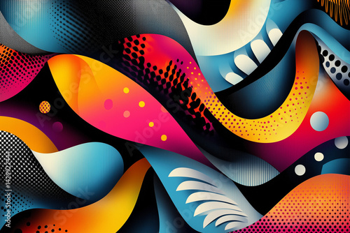 Colorful geometric shapes, shapes, and vivid color backgrounds