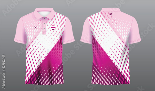 pink and purple polo sport shirt sublimation jersey template