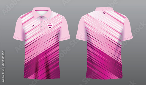pink and purple polo sport shirt sublimation jersey template