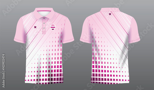 pink and purple polo sport shirt sublimation jersey template