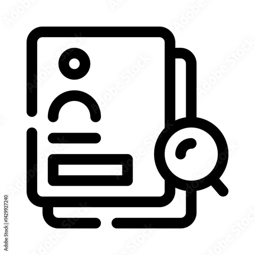 Magnifying Glass Over Resume line icon
