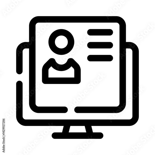 Virtual Job Interview line icon