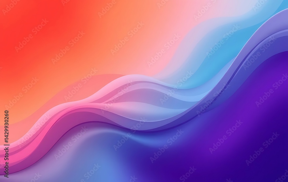 abstract colorful wave background, Seamless wave-like motion with smooth blending of sunset colors—pink, orange, and deep blue abstract colorful wave background, Seamless wave-like motion with smooth blending of sunset colors—pink, orange, and deep blue