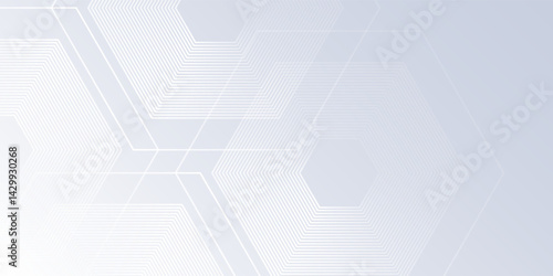 Vector white background with gradient color and artistic dynamic hexagon decoration modern simple