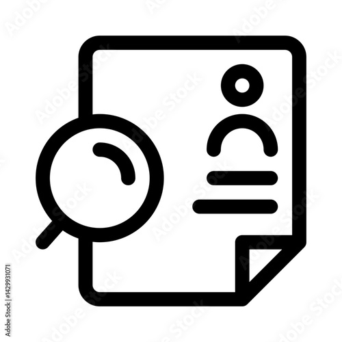 Magnifying Glass Over Resume line icon