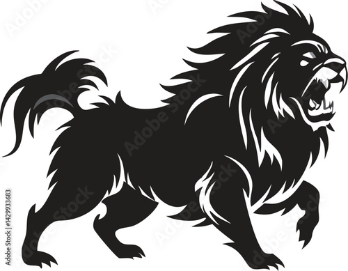 Dynamic Bernese Mountain Dog Silhouette in Motion