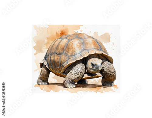 Aldabra Giant Tortoise watercolor painting vector image
