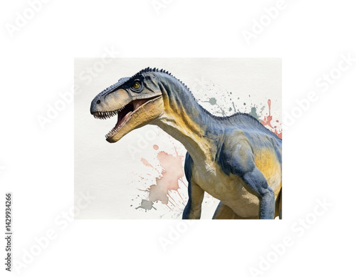 Allosaurus watercolor painting vector image
