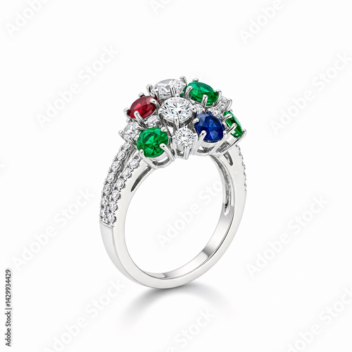 Jewelry ring on a white background
