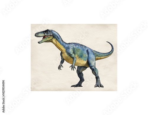 Allosaurus watercolor painting vector image
