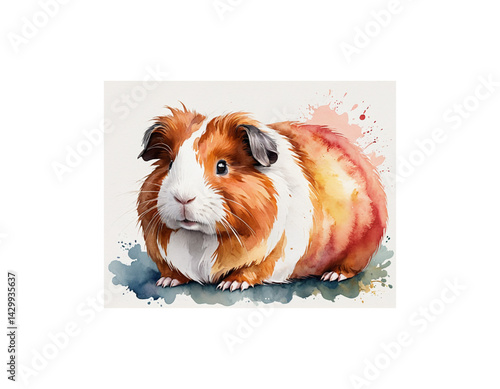 Abyssinian Guinea Pig watercolor painting vector image
