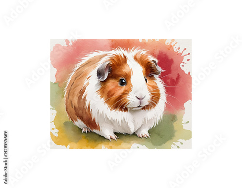 Abyssinian Guinea Pig watercolor painting vector image
