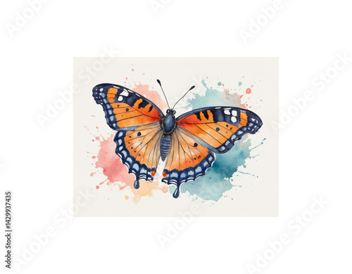 Admiral Butterfly watercolor painting vector image
