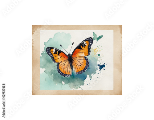 Admiral Butterfly watercolor painting vector image
