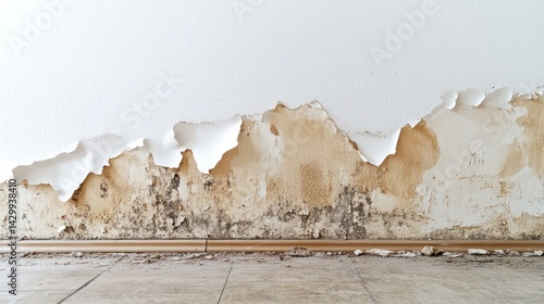 Damaged wall with mold from water leak