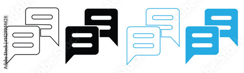 Chat Message Icon, Speech Bubbles Symbol set.