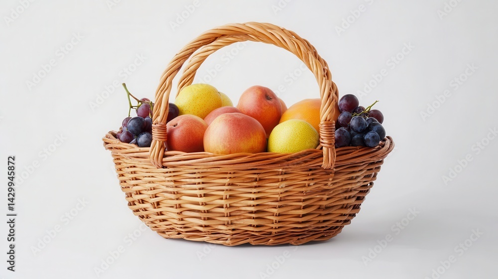 shopping basket with fruits isolated on white background. shopping basket with fruits isolated on white background.