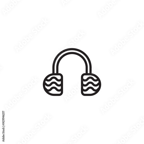 A cozy earmuffs icon with a wavy pattern on the ear coverings.
