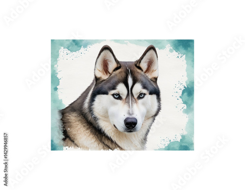 Alaskan Husky watercolor painting vector image
