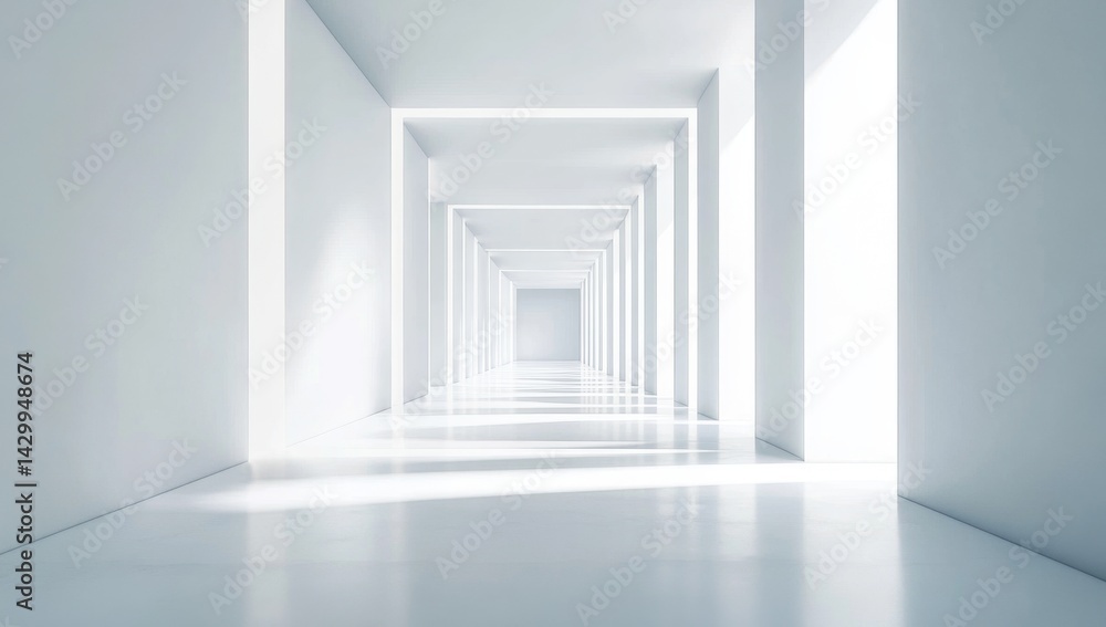 Fototapeta premium Empty, bright, modern hallway
