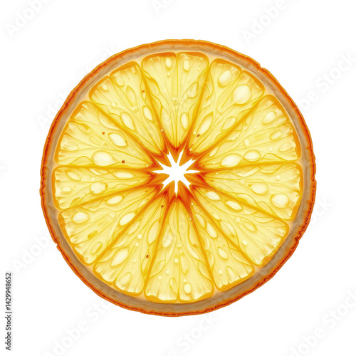 Fresh Orange Slice Close Up for Branding transparent background
