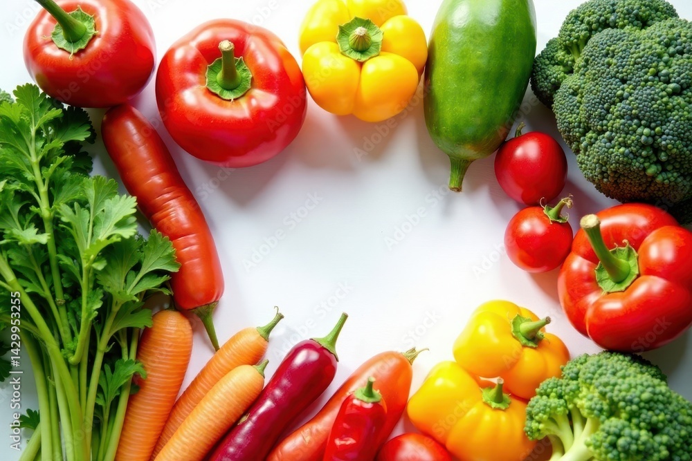 Vibrant colorful vegetables arranged on white , fresh, vegetables, texture Vibrant colorful vegetables arranged on white , fresh, vegetables, texture