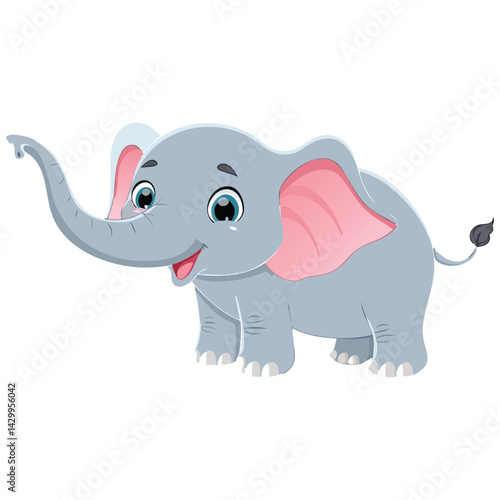 Happy Baby Elephant Cartoon