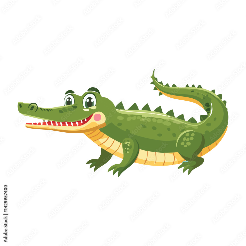 Smiling Cartoon Crocodile Smiling Cartoon Crocodile