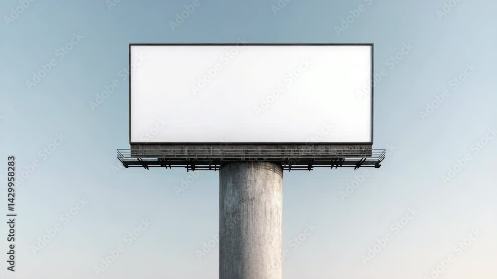 Empty Outdoor Billboard Structure Against Clear Sky for Advertising Empty Outdoor Billboard Structure Against Clear Sky for Advertising