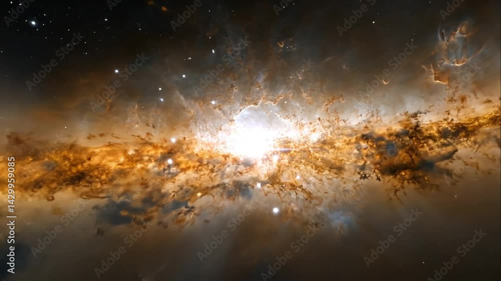 Cosmic nebula golden hues stellar cloudscape space exploration astronomy background Cosmic nebula golden hues stellar cloudscape space exploration astronomy background