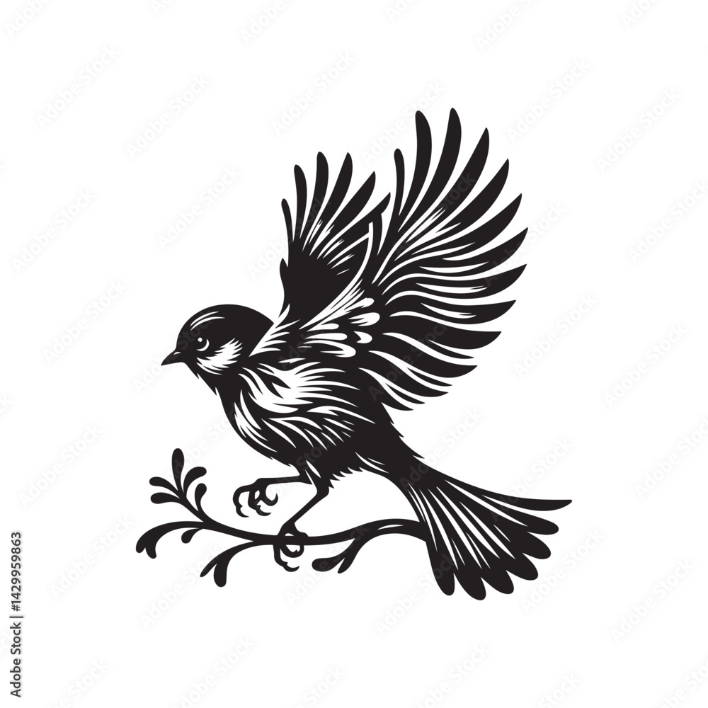 Hummingbird silhouette vector art illustration perched on a branch, showcasing elegance and nature. A captivating silhouette of a hummingbird in flight, poised on a branch adorned with leaves. Hummingbird silhouette vector art illustration perched on a branch, showcasing elegance and nature. A captivating silhouette of a hummingbird in flight, poised on a branch adorned with leaves.